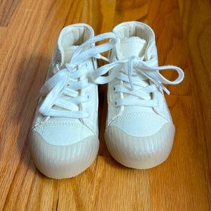 Zara toddler white canvas high top sneakers